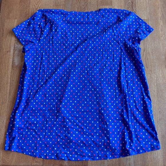 Lilly Pulitzer Etta V-Neck Top Borealis Blue Lilly Squared Size Large NWT - Picture 6 of 10